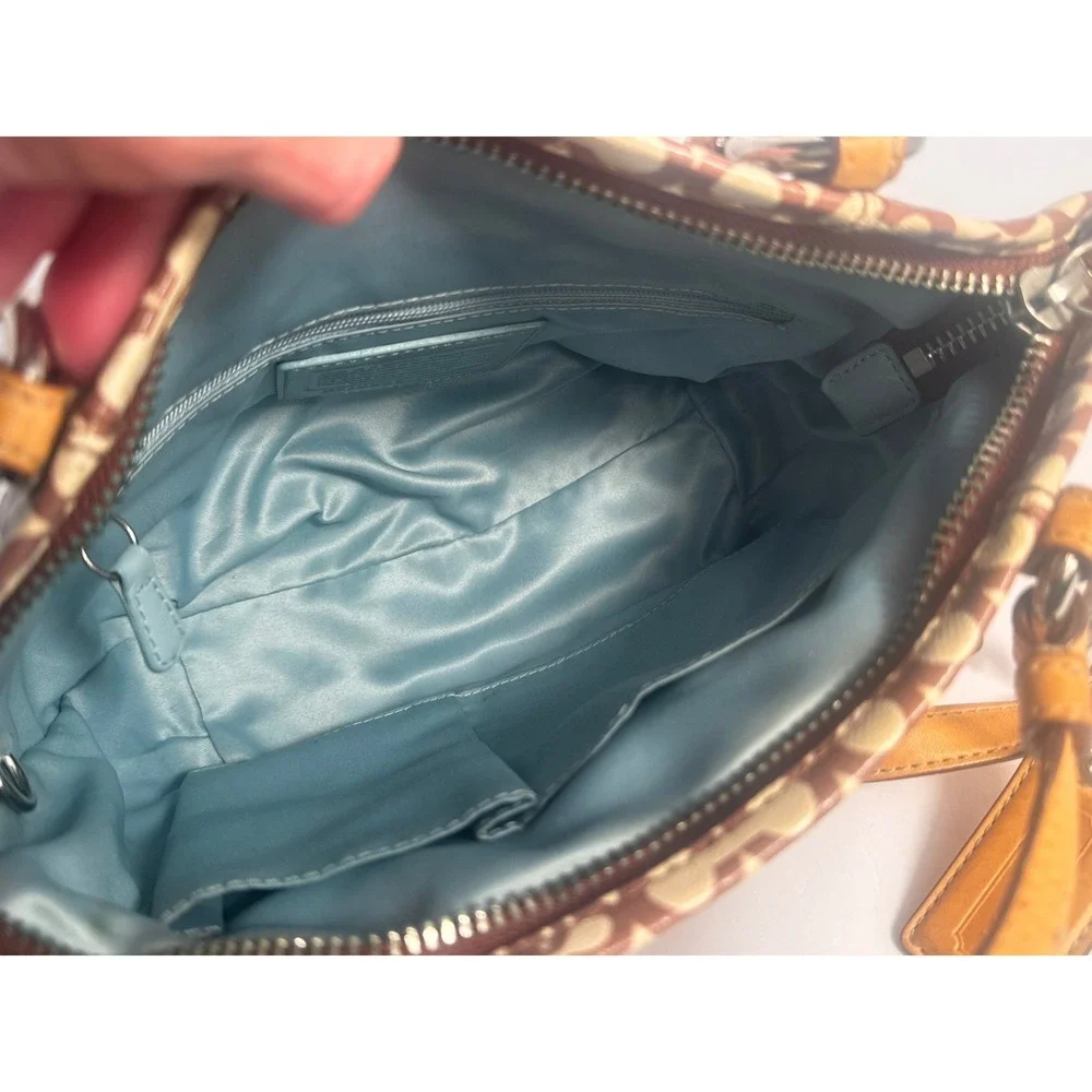 Coach Poppy Signature Graffiti Coated Canvas Satchel Crossbody Bag Tan Brown - Picture 9 of 12